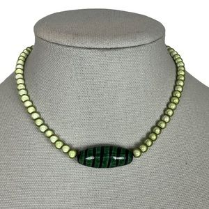 Green and Black Beaded Necklace
